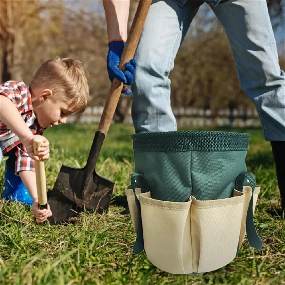 Bucket Tool Bag 3.5 Gallon Portable Light Waterproof Multi Pocket Garden Tools Garden Small Kit Tool Bucket Accessories