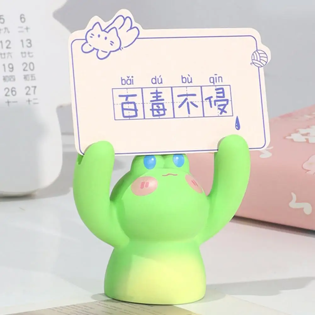 Desk Decoration Desktop Cartoon Resin Statue Mini Photo Stand Adorable Memo Clip Message Note Holder for Office Home Decor Memo