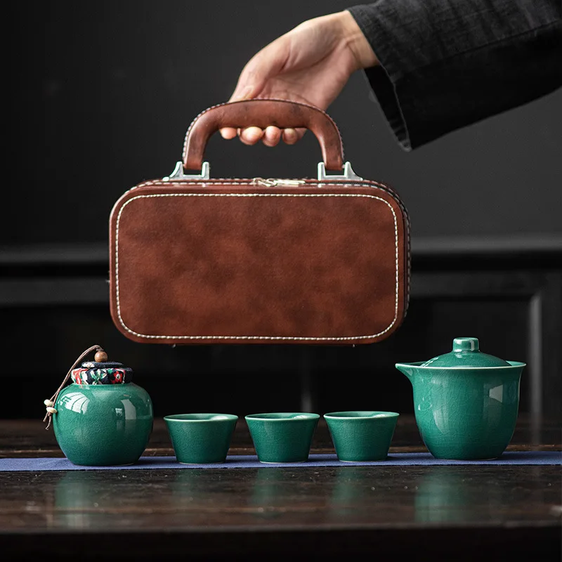 Reise-Teeset, Schüsseldeckel, Gaiwan, Teetasse, Kung-Fu-Teeset für den Außenbereich, tragbare Kuaike-Tasse, Schafffett-Jade, weißes Porzellan-Geschenk