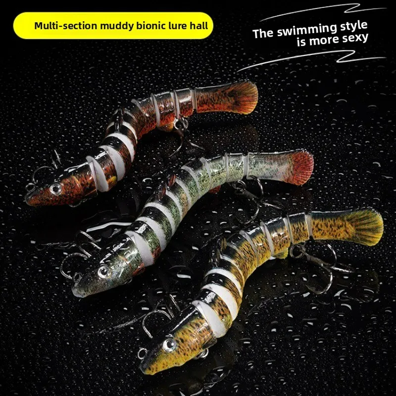 

10 Sections of Biomimetic Loach False Bait for Lure Fishing in The Sea Noise Induced Fishing 3D Multi Section Luminous Bait