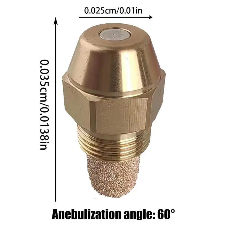 หัวฉีดสําหรับเตาน้ํามัน 60 องศาหม้อต้มน้ํามันหัวฉีด 0.35 GPH Solid หัวฉีดสําหรับหม้อต้มน้ํามันและเตาน้ํามันเปลี่ยนหัวฉีดน้ํามัน