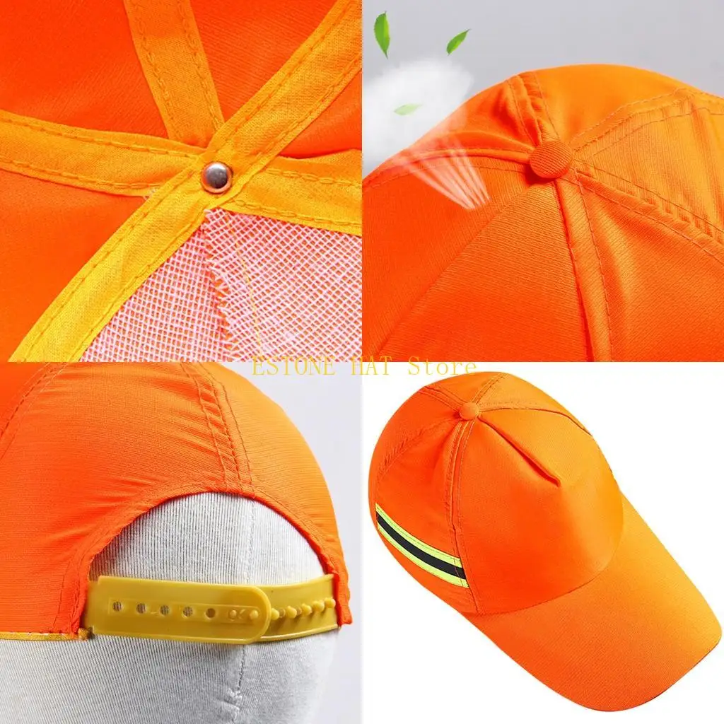 49MF Baseball Cap with Reflective Trim and Bright Polyester Design for Cycling Walking Running and Daily Travel
