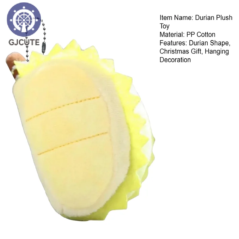 Giocattolo Durian in cotone PP Durian ispirato alla frutta Peluche Bambola di pezza Borsa Zaino Decorazione da appendere unica Ornamento per bambini