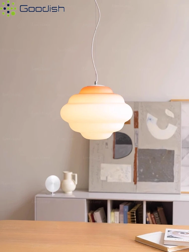 Wabi-sabi Janpanese Gradient Cloud Color Ball shaped LED Pendant Light Art Indoor Lamp for Restaurant Home Decoration Chandelier
