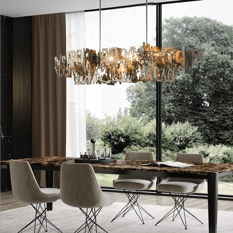 

Postmodern retro metal fragment art chandelier, living room dining room home decoration chandelier YX651TB