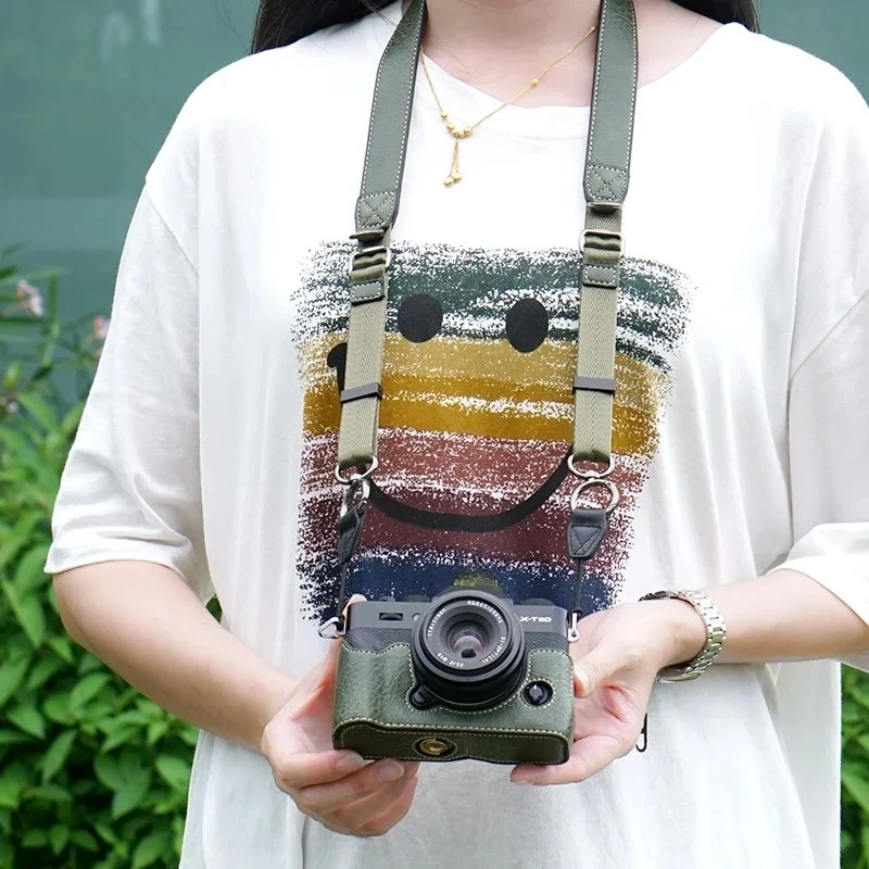 Pasek na ramię aparatu Pasek na szyję Szybkie zwalnianie Skórzana długość Regulowana Uniwersalna do Sony Nikon Canon Fuji Pentax Leica Olympu — zdjęcie 7