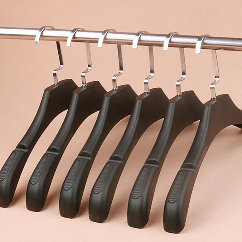 

10PCS Plastic anti slip wide shoulder seamless plastic clothes hanger clothing store coat, suit, jacket support clothes hanger