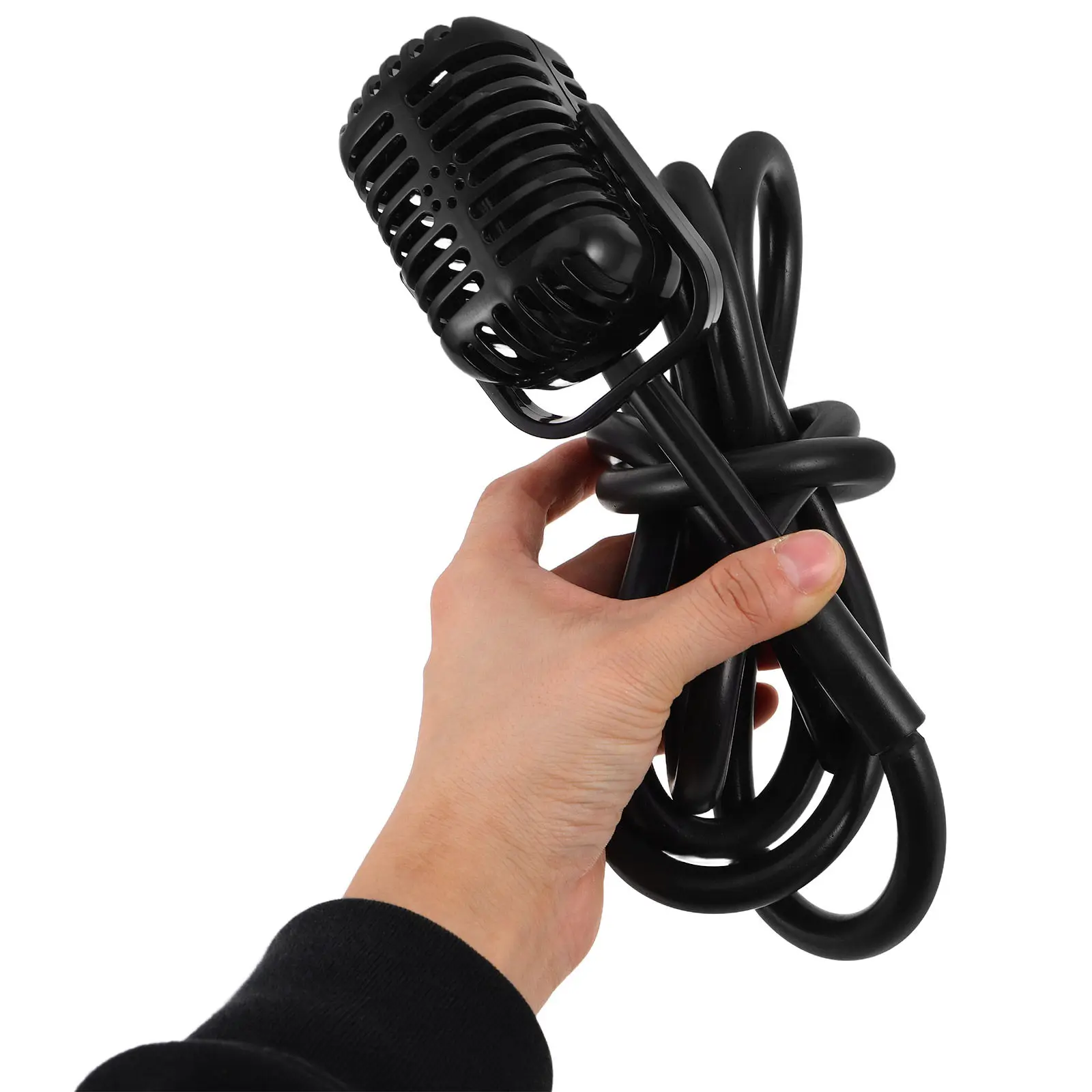 Retro Plastic Microphone Prop Vintage Hanging Fake Microphone Decoration for Party Cafe Bar Photo Decor Classic Vintage Mic