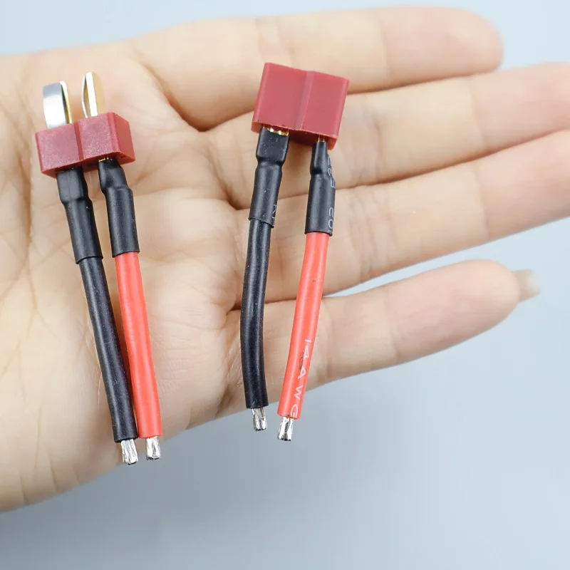 5/10PCS T Plug Male Female Connector with 50mm 14AWG Silicone Wire Cable for RC Drone Quadcopter Car Boat Lipo Battery ESC