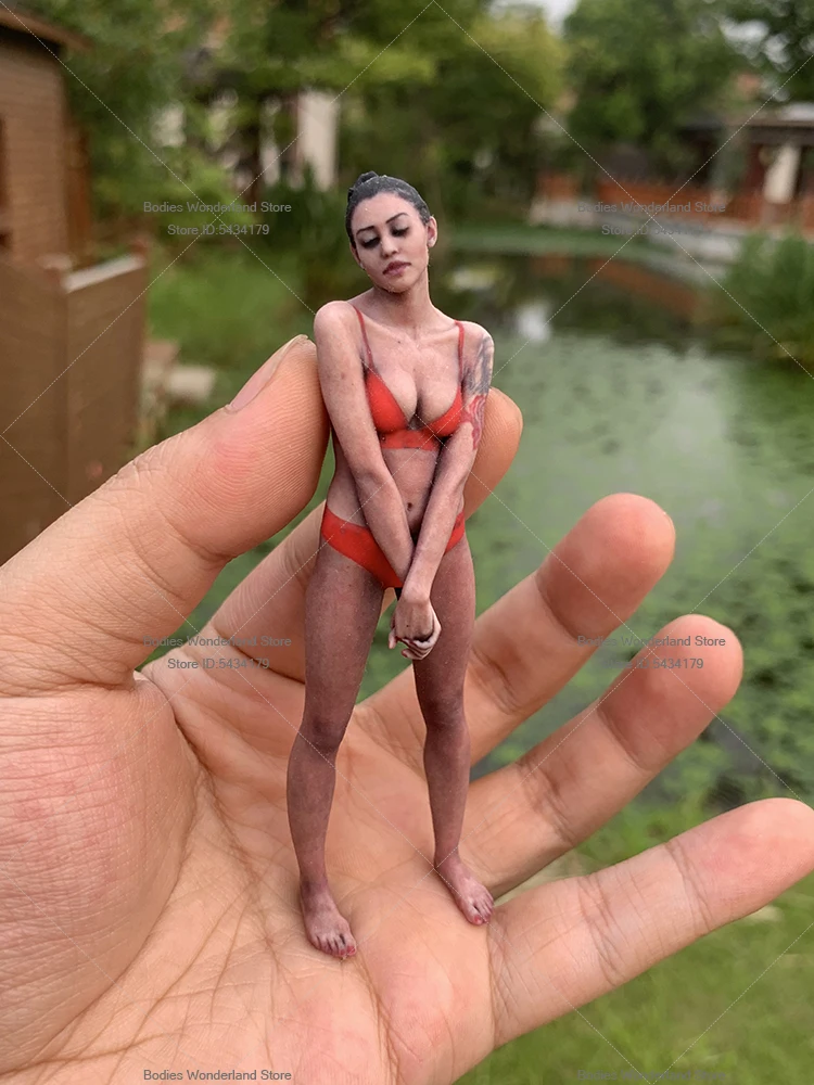 In Stock 1/16 1/18 1/12 Scale Black Beauty Tattoo Statue Simulation Miniature Painting Art Female Soldier Doll Collection