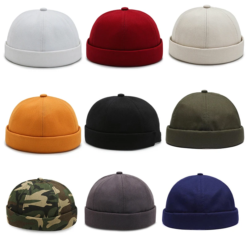 2024 New Hip Hop Beanie Skullcap Trendy Color Streetwear Portable Melon Cap Fashion Headwear Caps Elastic Panels Hip Hop Hat