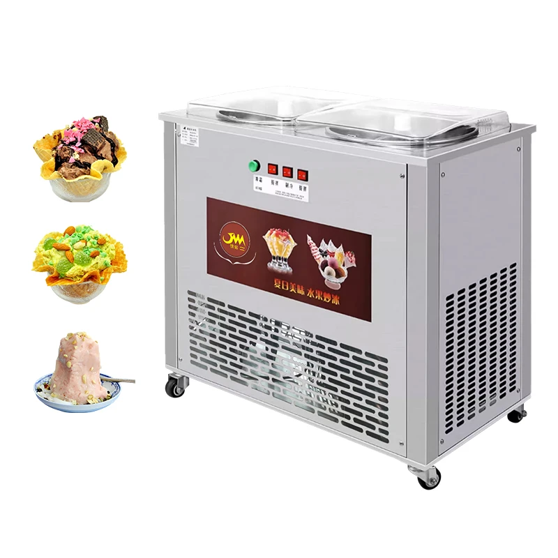 Automatic Stainless Steel Stir-Fry Ice Cream Machine Fast Cooling Stir-Fry Ice Fryer Great for Summer Desserts