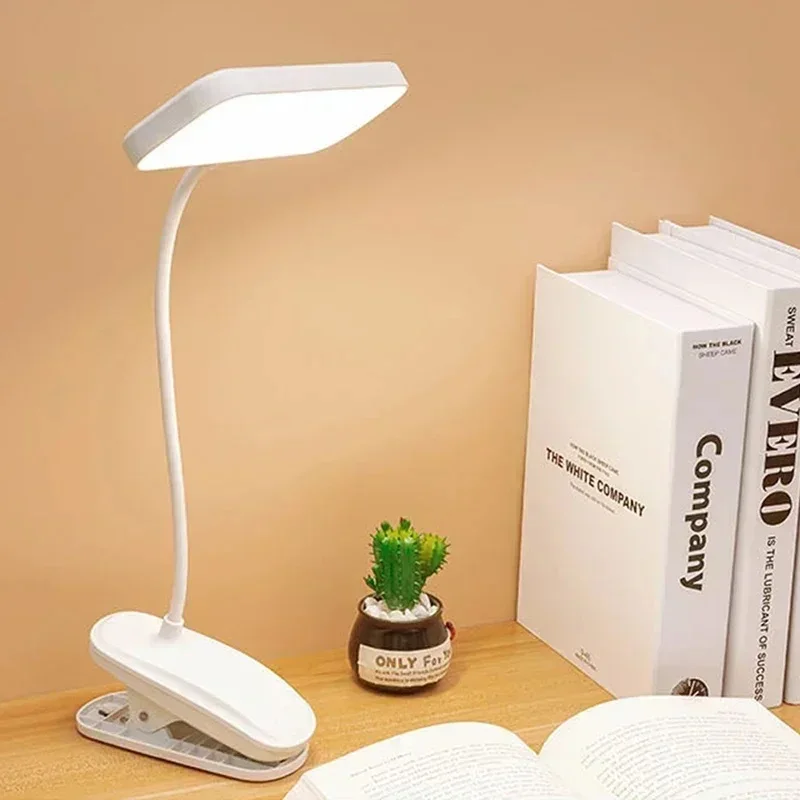 USB Rechargeable Eye-protection lamp Three-speed Dimming Portable Folding Clip-on Reading Desk Lamp Bedside lamp