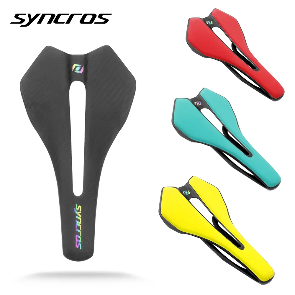 SYNCROS Ultralight Integration Dual-Track 85g Full CARBON Bike Saddle for MTB Gravel Road Bike 7x9  New Design Racing Saddle