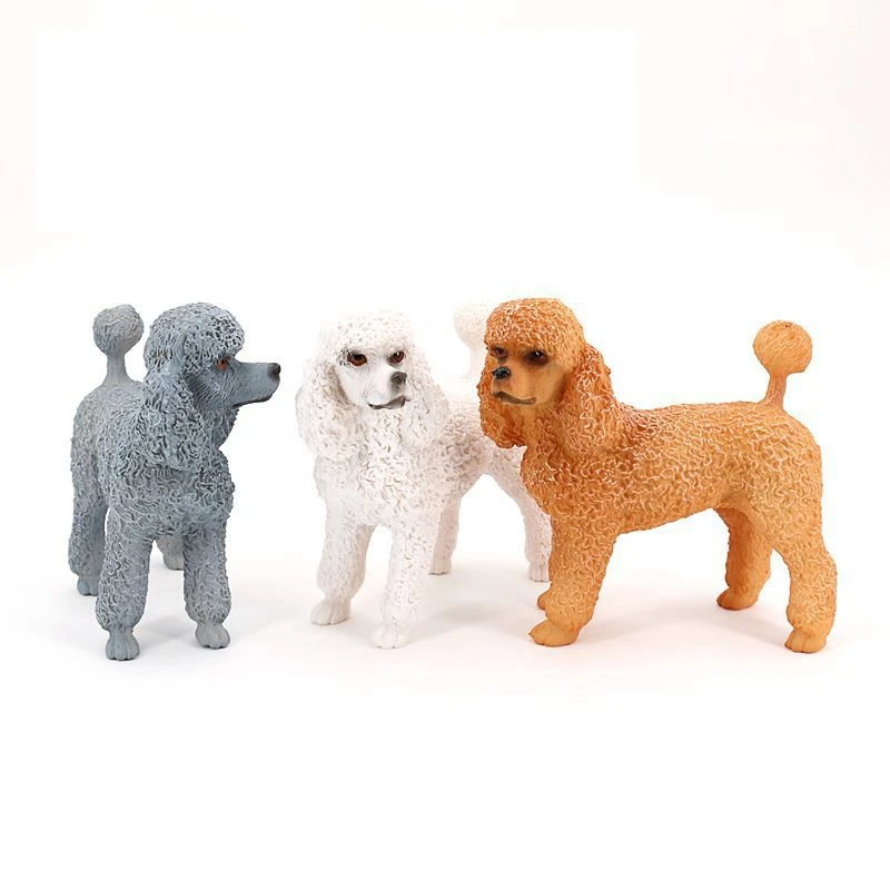 Symulacja pudela model domu Pudel pies dekoracja pulpit pudel figurka psów Caniche