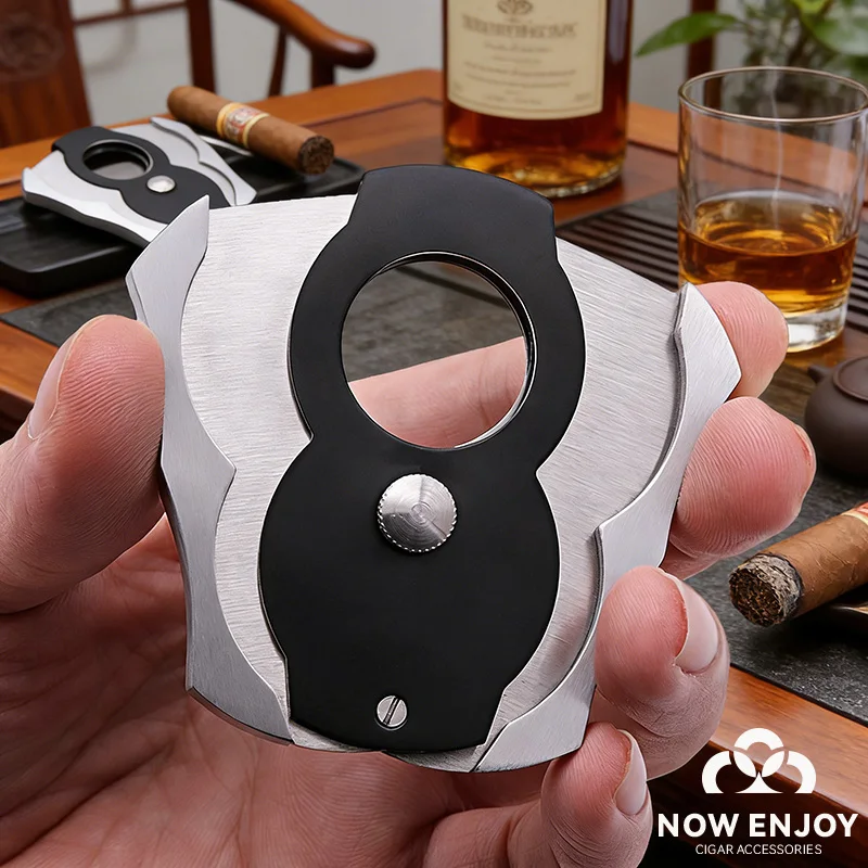 

HOT SALE Stainless Steel Cigar Cutter Knife Scissors Knife Cutter Double Blades Cigar Puncher Cutter Guillotine Smoking Tool