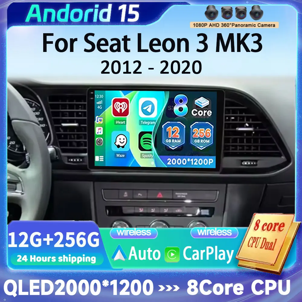 

Автомагнитола Android 16 Carplay для Seat Leon 3 2012-2020, навигация GPS, мультимедийный плеер, стерео, Wi-Fi+4G, Auto BT