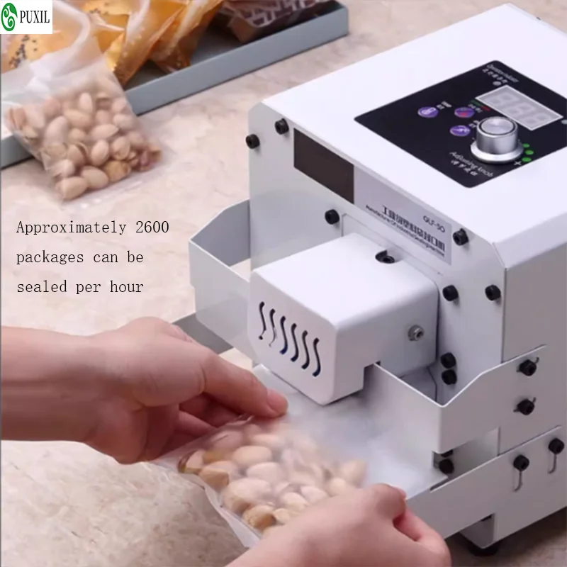 Orange rice plastic bag sealer commercial automatic bag sealer packs nougat tea egg yolk crisp moon cake aluminum foil bag