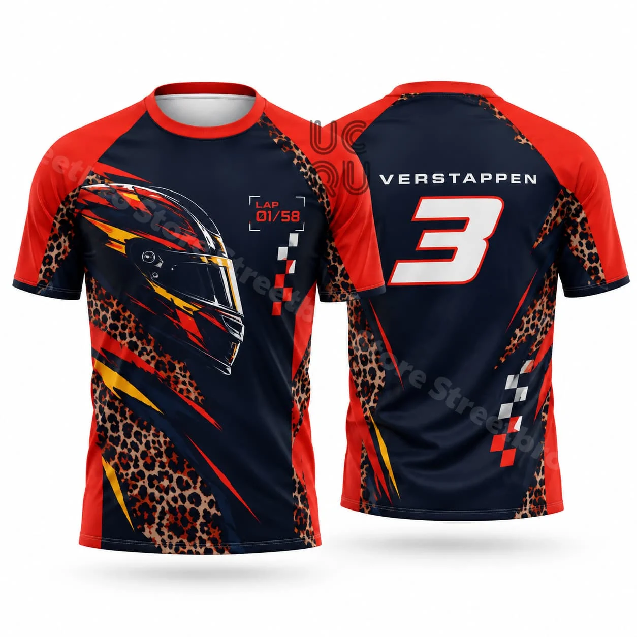Max VER 3 Mens Panther Graphic T Shirt Short Sleeve Racing Fan Apparel Fall Winter Streetwear Casual Outfit Unisex Gift Style