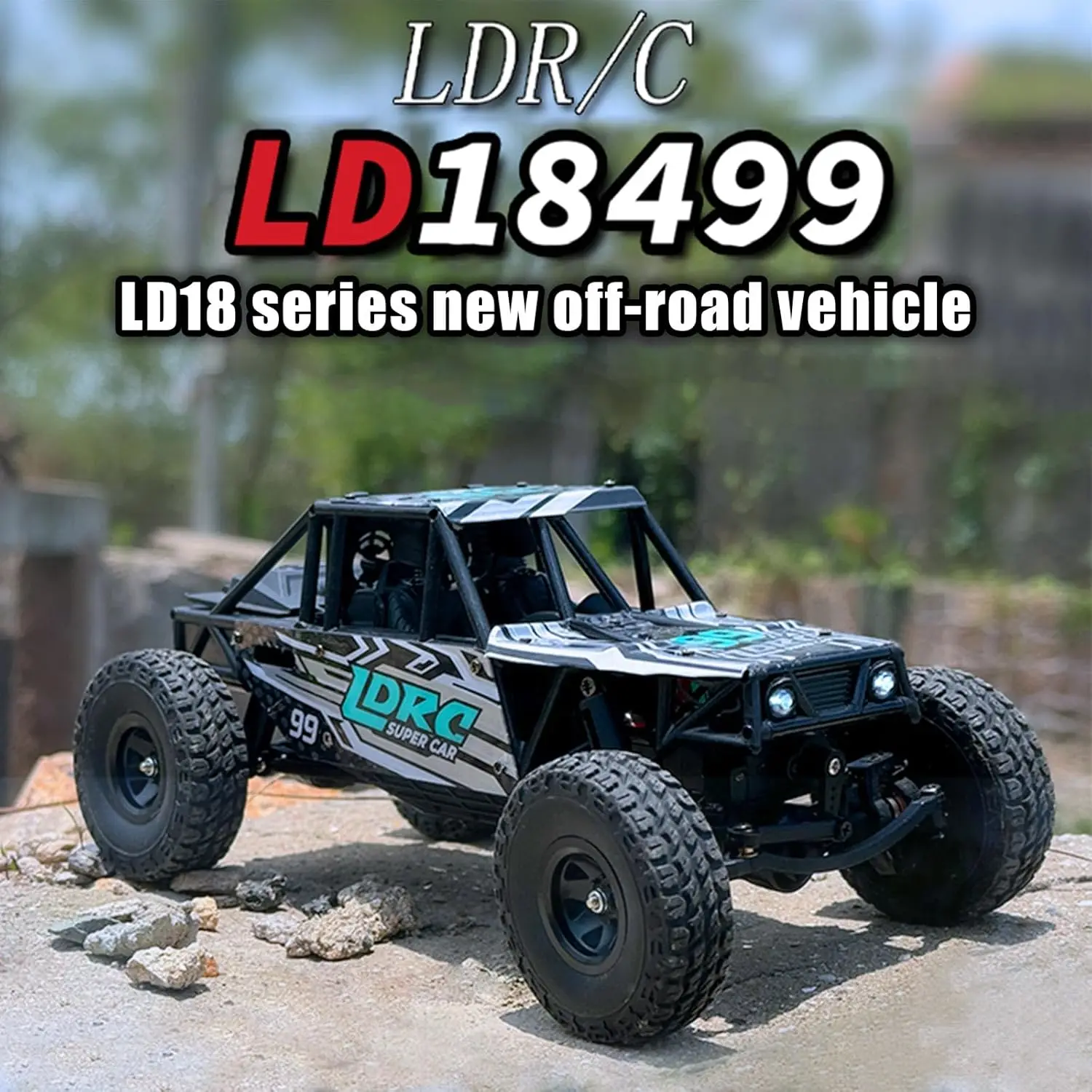 18499 RC Arrampicata Auto 1/18 Proporzione Completa Rc Offroad 4x4 Crawler Pipe Rack Veicolo Auto Modello RTR (Blu)