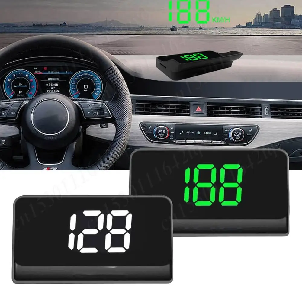 Smart Car HUD Head Up Display Big Font Car Display GPS Speedometer KMH/MPH Plug and Play Windshield Projector Auto Accessories