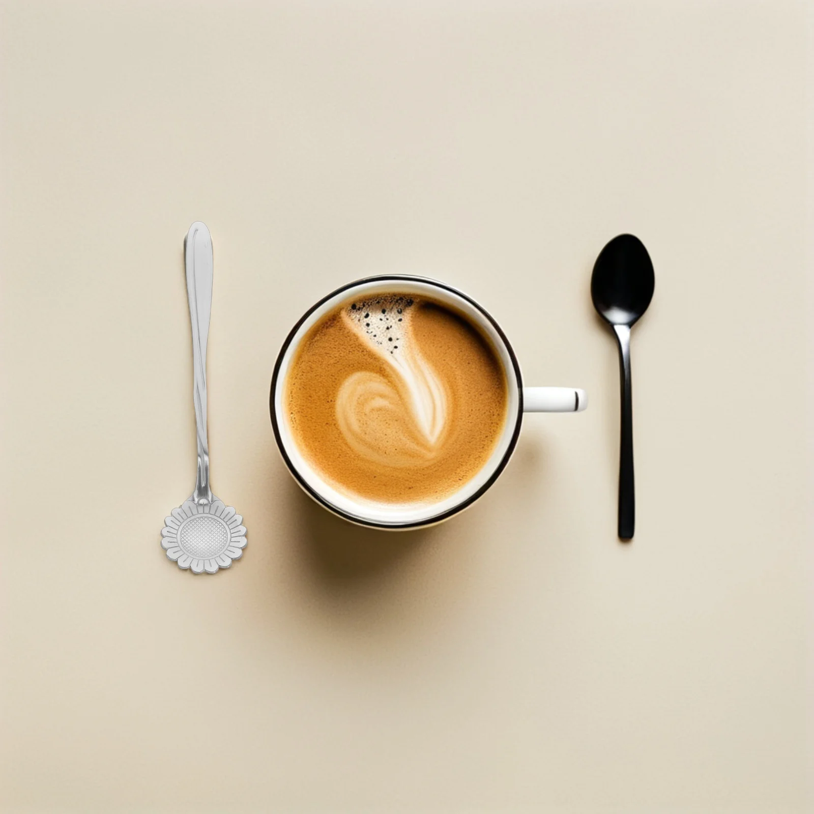 

20Pcs Flower Design Stainless Steel Spoons Small Dessert Tea Stirrers Polished Elegant Utensils for Coffee Sugar Ice Cream