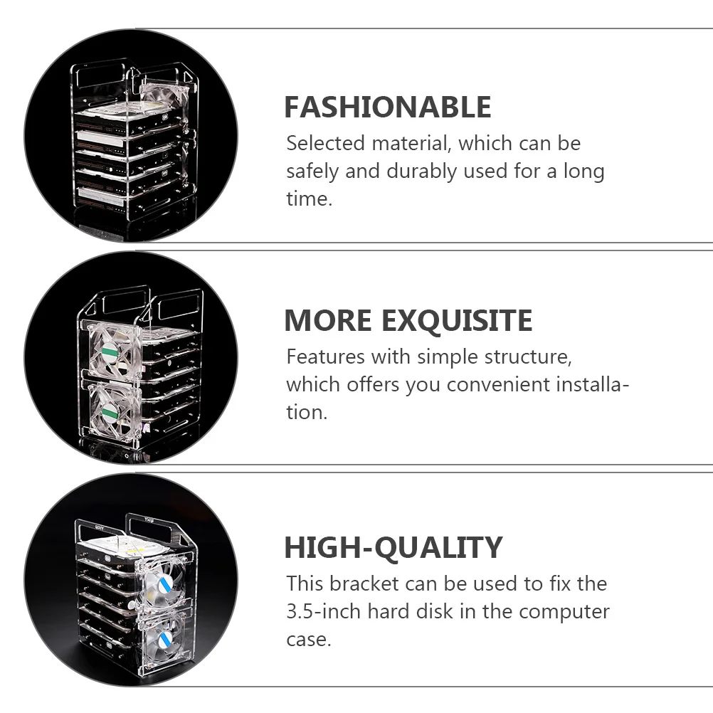 

1Set 3.5 Inch Hard Disk Rack Transparent Multi Level Mounting Bracket for DIY Computer Case Heat Dissipating