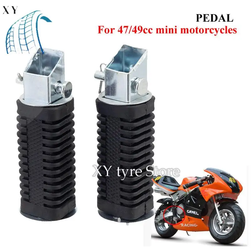 Pedaleiras Duráveis para Motocicletas - Apoios de Pé Universais para Mini Motos de 47cc 49cc, Pocket Bikes e Dirt Bikes, Perfeitas para Uso do Piloto