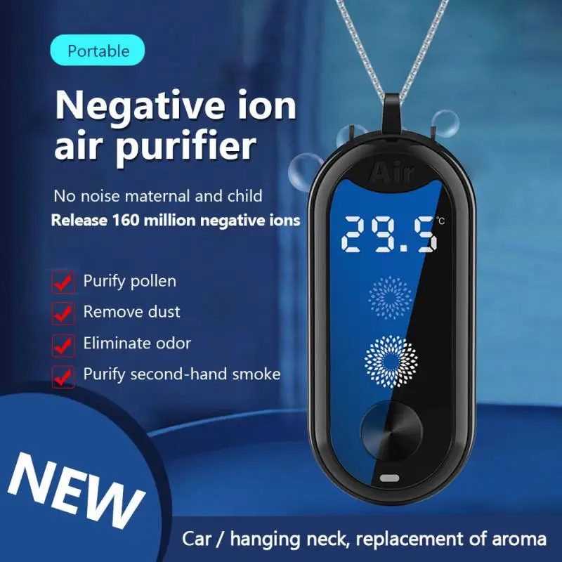 

Mini Aromatherapy Purifier Personal Wearable Portable Measurable Temperature 160 Million Negative Ion Car Air Purifier