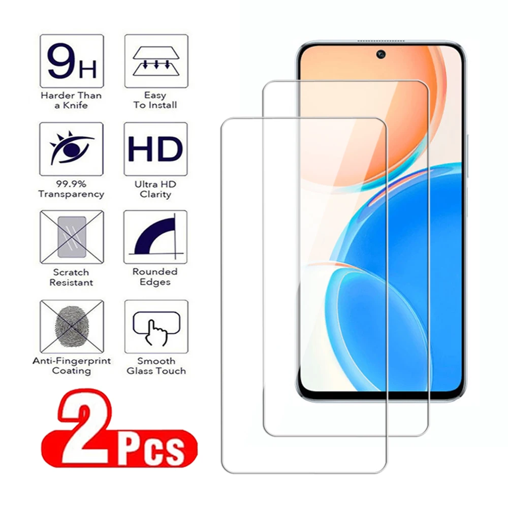 2Pcs Tempered Glass For Honor X6 X7 X8 X9 4G 5G 50 70 90 Lite Screen Protector For Honor 50 SE 80 GT X6a X7a X8a X8b Glass Film