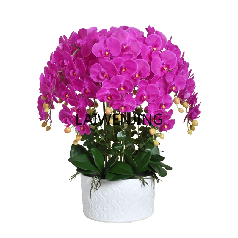 LYN large pot feel Phalaenopsis artificial flower art hotel company front desk decoration fake flower