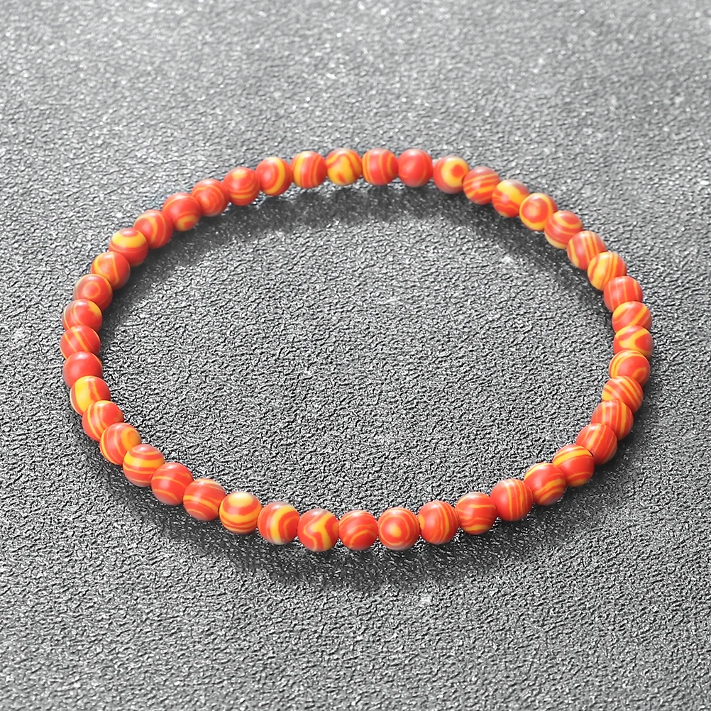 Mini 4mm Natural Stone Round Beads Bracelet for Women Charm Green Blue Malachite Bangles Fashion Elastic Bangles Friendship Gift
