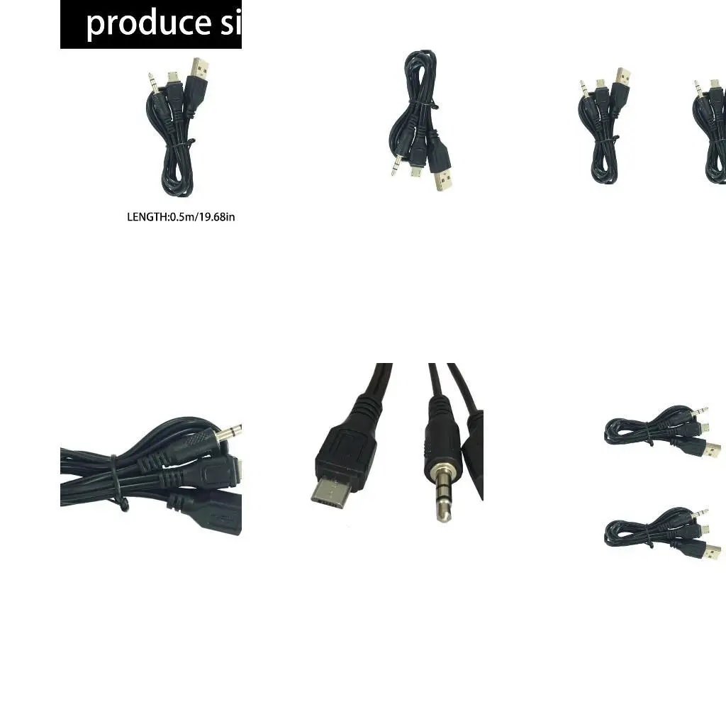 

R53C Plugs Play MicroUSB 5Pin to 3.5mm Sound Transfer Cable With USB Charging Function