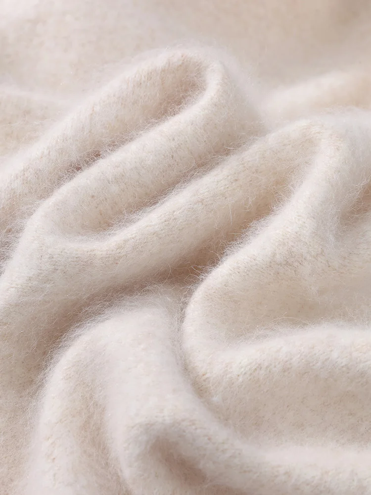 

TLOML Men's 100% Mink Cashmere Sweater Polo Collar Solid Pullover Smart Casual Soft Warm Autumn Winter Mink Cashmere Comfy Tops