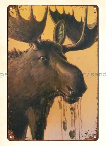 1920s SPORTSMAN HUNTING Wildlife Moose metal tin sign Cottage Farm wall hanger