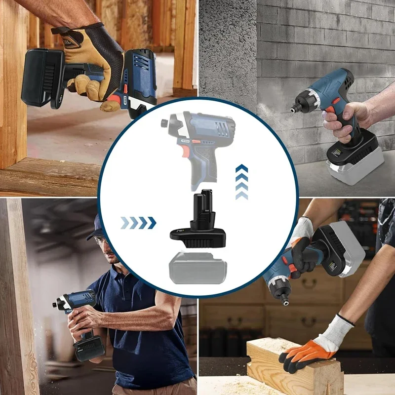 Battery Adapter for Dewalt / Bosch/Makita/Milwaukee18V Battery Convert to for Bosch 12V Cordless Power Tools Battery Converter