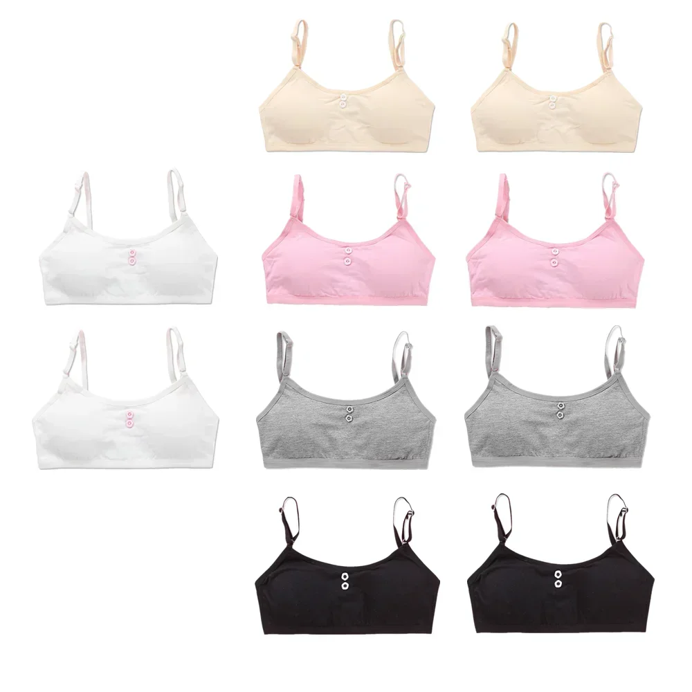 10pc/Lot Young Girl Training Bra Underwear Wireless Comfortable Children Tops 8-14Years