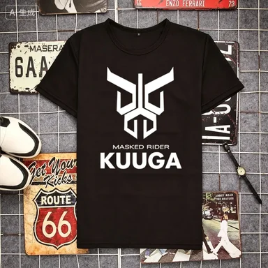 Japan Anime Kamen Rider Fans T-shirt Vintage Cartoon Masked Knight Fans Man Tops Den-O Kuuga Zero-One Emblem Printed Soft Tees