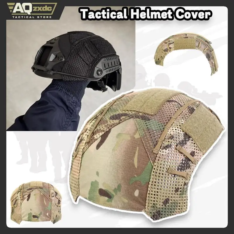 غطاء خوذة تكتيكية AQzxdc OPS - غطاء خوذة شبكي من القماش لخوذة البحرية غطاء خوذة Airsoft قماش جلدي