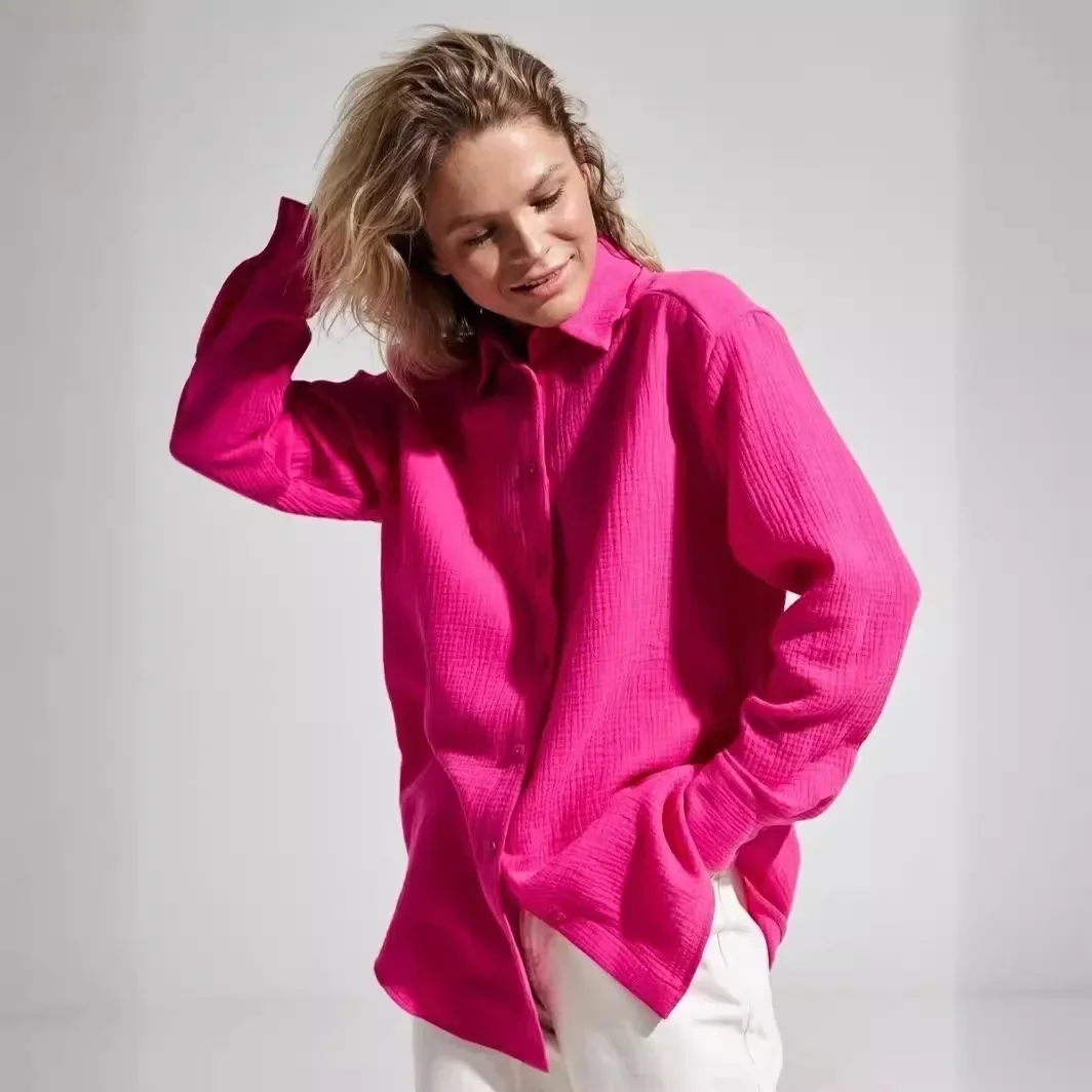 

Blouse Women Cotton Shirt 2025 Summer New Women's Loose Shirt Elegant Women Tops