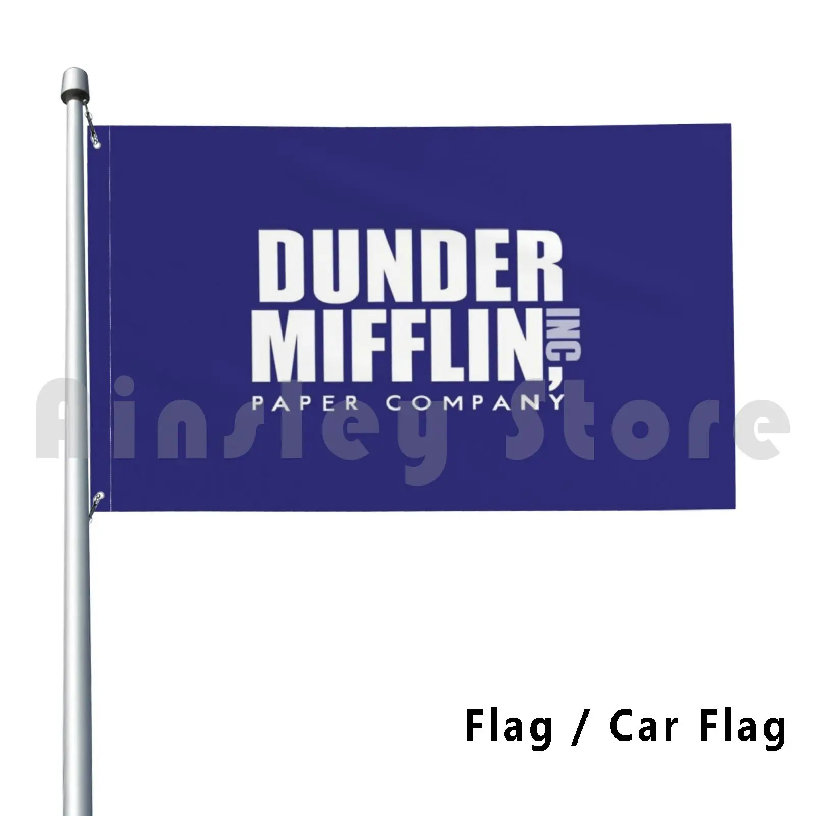 Dunder Mifflin Paper Company Flag Car Flag Funny The Office Jim Halpert Dwight Schrute Dunder Mifflin