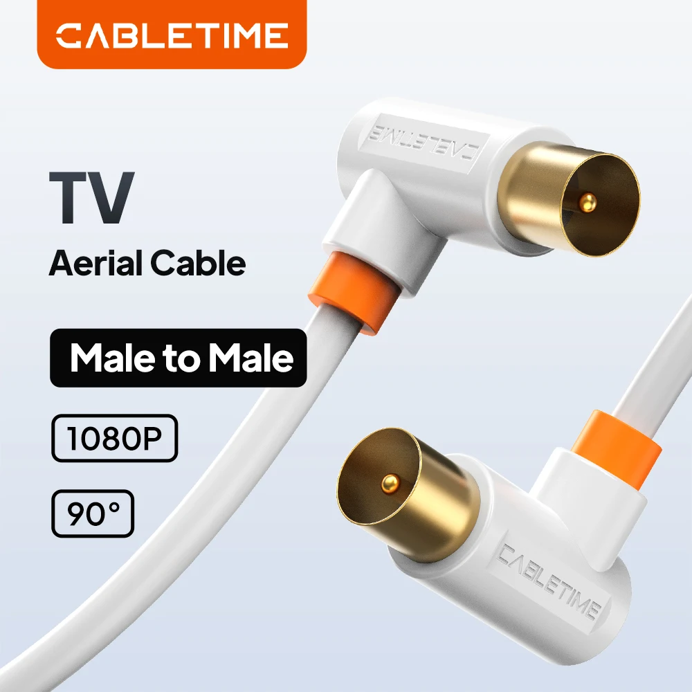 CABLETIME TV Cable Male to Male Satellite Antenna High Quality TV Line 1080P 3C2V Cable for HD Antenna TV STB Video Line