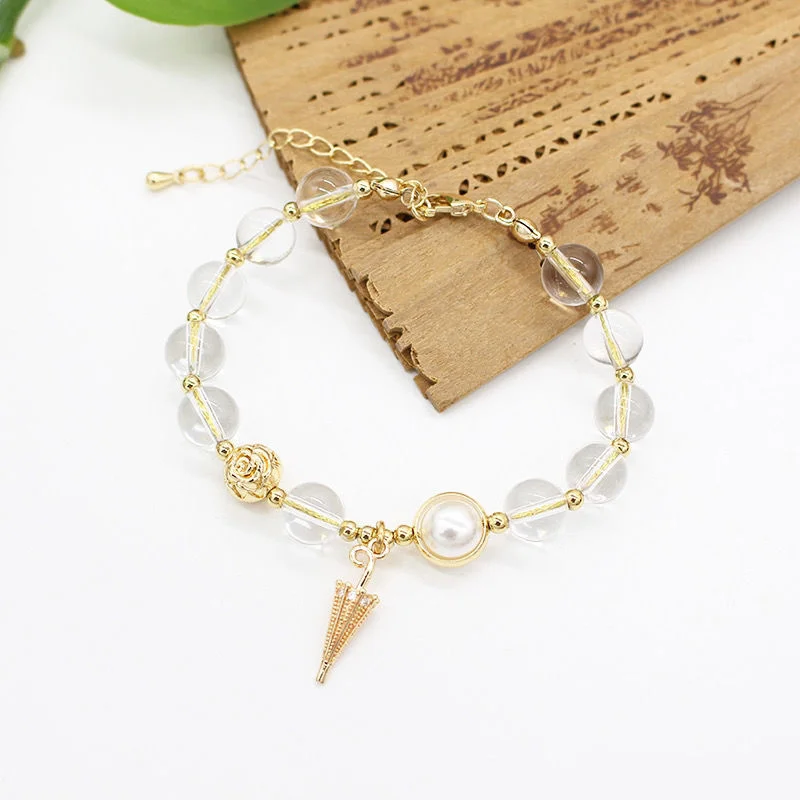 Xiao Zhan Yuguyao Bracelet Jade Bone Remote Shadow White Crystal Pearl Pendant Bracelet Literary Ancient Style Women Xiao Zhan