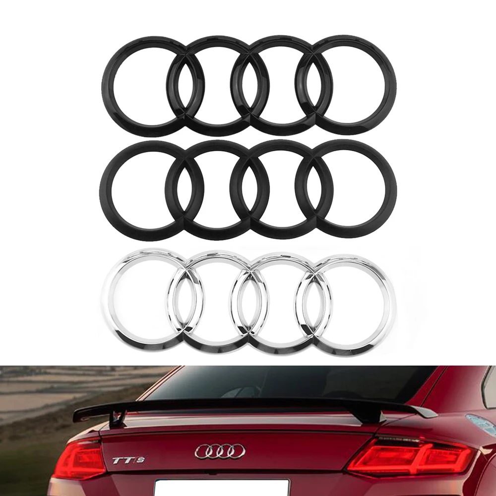 178MMx58MM Rear 4-Rings Badge Boot Trunk Emblem Logo For Audi A4 A7 R8 TT S4 S7 Waterproof Accessories