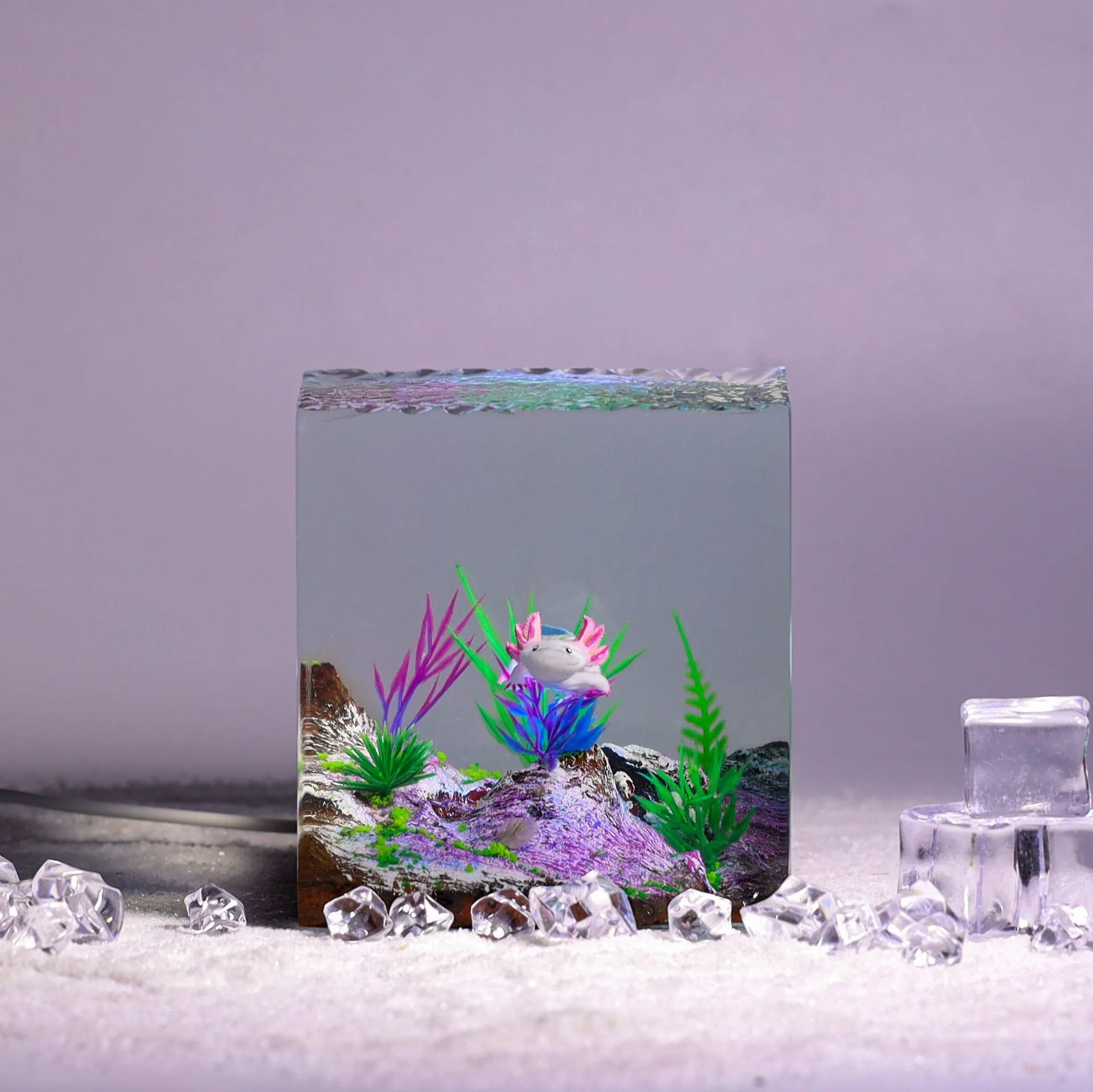 Salamander Organism Resin Lamp Animals Scene Table Light Creactive Art Decoration Lamp Micro-landscape Night Light USB Charge