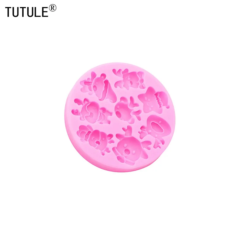 Christmas The bear Silicone Mold Christmas star Fondant Sugar Cupcake Craft Silicone Molds drop glue decorative epoxy resin Mold