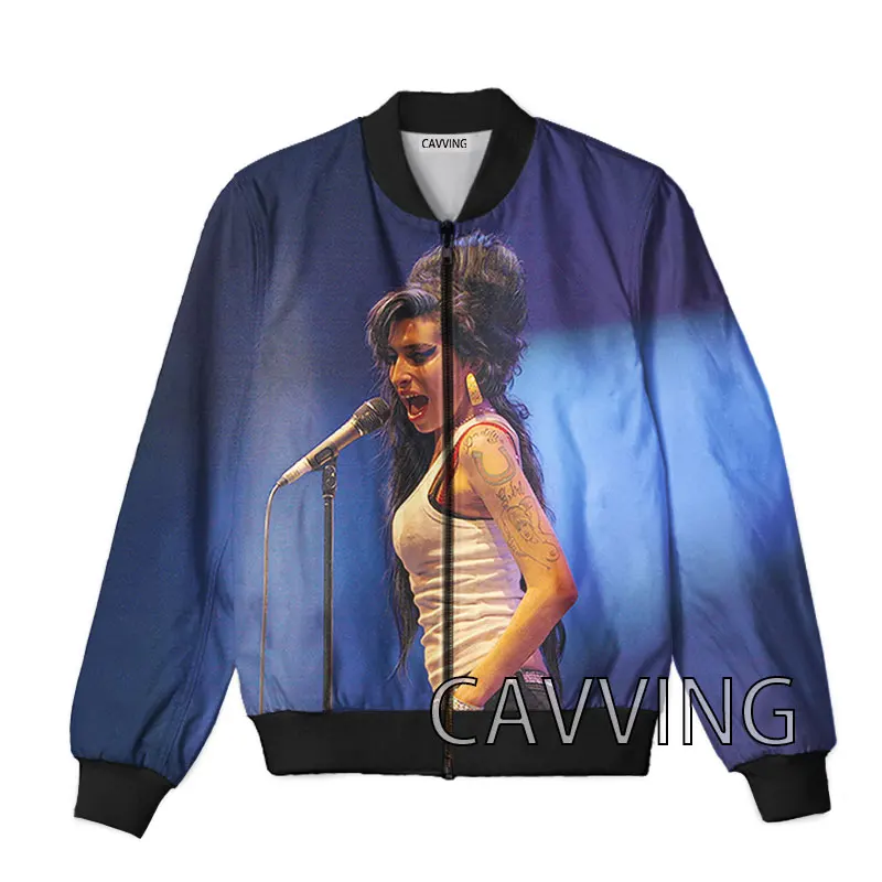 Cavving 3d impresso amy winehouse zíper bombardeiro jaquetas casaco masculino zip up jaquetas para mulher/homem h01