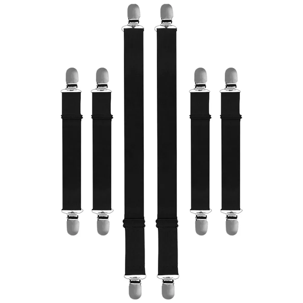 

6pcs Tablecloth Clips Adjustable Hidden Straps Fasteners Material Home Office Travel Mattress Sheet Holder Fitted Bed