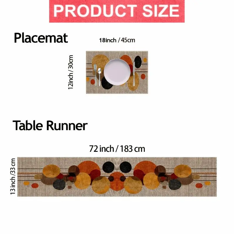 VIKAMA Nordic Morandi Table Flag Mat Set Waterproof and Anti slip Kitchen Dining Table Mat Home Decoration view 6