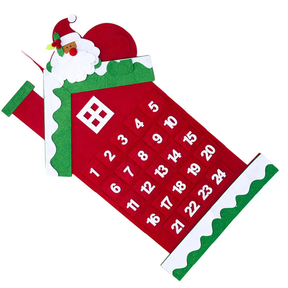 

1pc Christmas Advent Calendar Felt Hanging Diy Ornament For Kids Countdown To Xmas Wall Door Decor Party Holiday Decoration